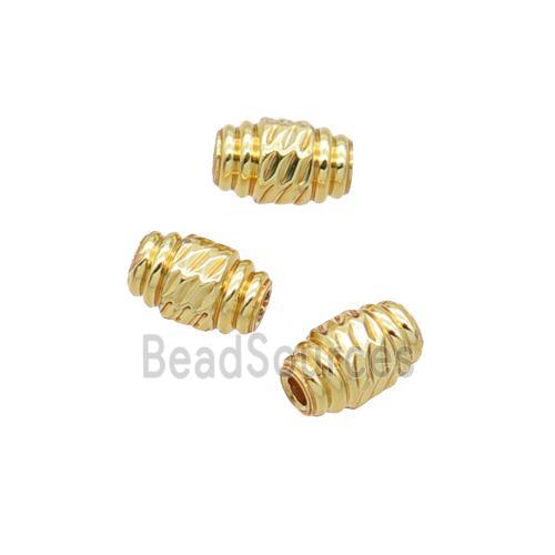 Copper Rice Beads Carved 18K Gold Plated