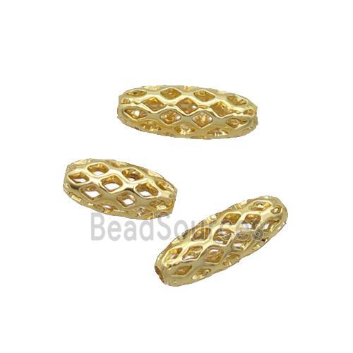 Copper Rice Beads Hollow 18K Gold Plated