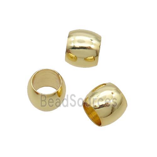 Copper Barrel Beads Large Hole 18K Gold Plated