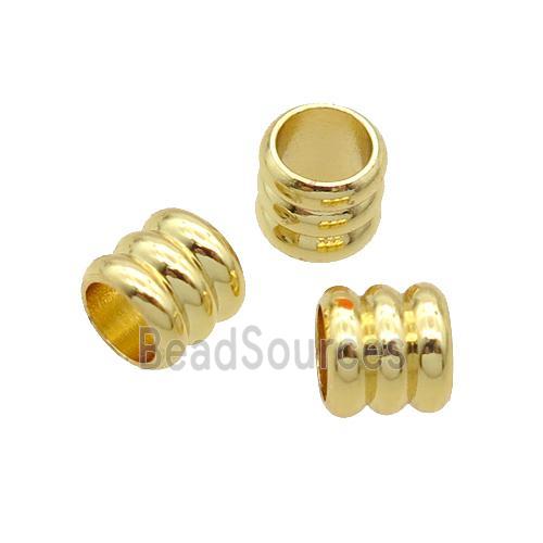 Copper Tube Beads Large Hole 18K Gold Plated