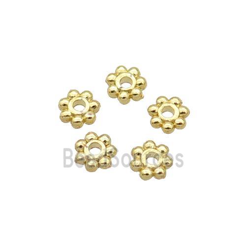 Alloy Daisy Spacer Beads 18K Gold Plated