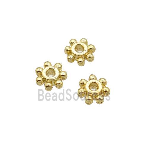 Alloy Daisy Spacer Beads 18K Gold Plated