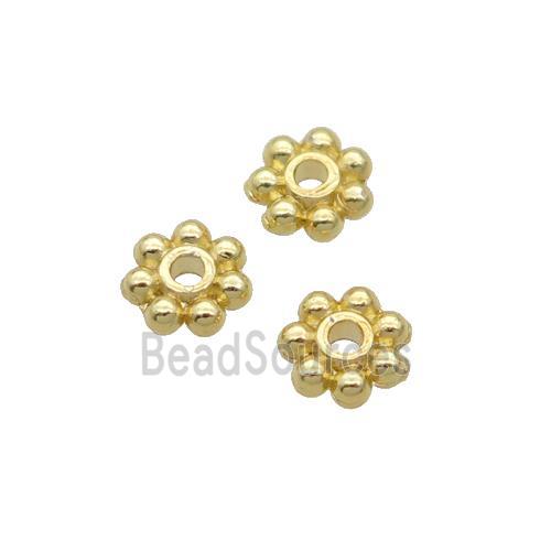 Alloy Daisy Spacer Beads 18K Gold Plated