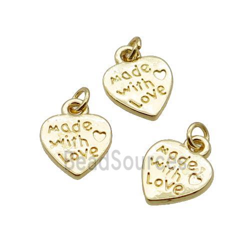 Alloy Heart pendant Made With Love 18K Gold Plated