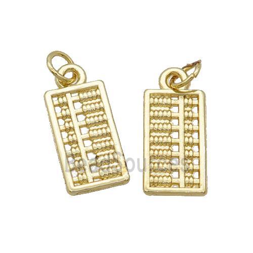 Alloy Abacus Charm Pendant 18K Gold Plated