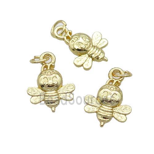 Alloy Honeybee Charm Pendant 18K Gold Plated