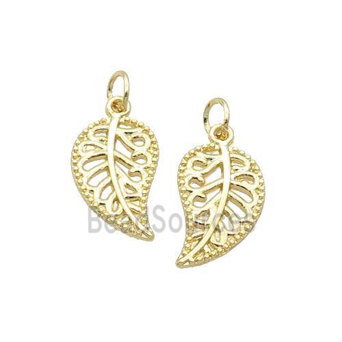 Alloy Leaf Pendant 18K Gold Plated