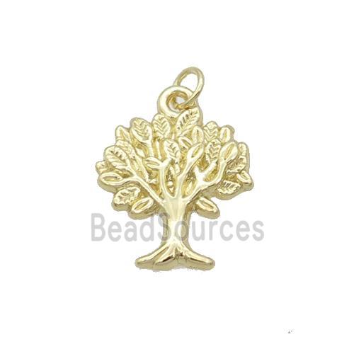 Alloy Tree Pendant 18K Gold Plated