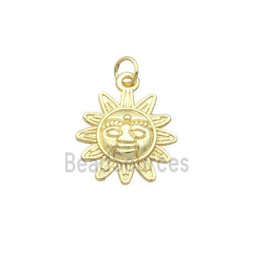 Alloy Sunflower Charm Pendant 18K Gold Plated