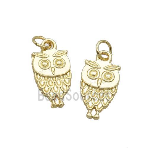 Alloy Owl Charm Pendant 18K Gold Plated