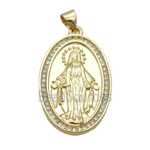 Copper Jesus Pendant Pave Zircon Unfade 18K Gold Plated