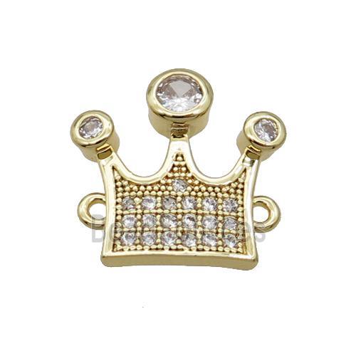 Copper Crown Connector Pave Zircon Unfade 18K Gold Plated