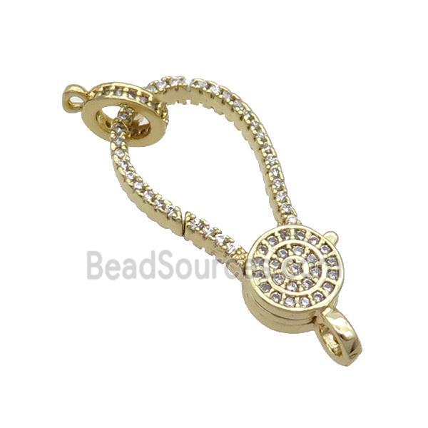 Copper Lobster Clasp Pave Zircon Unfade 18K Gold Plated