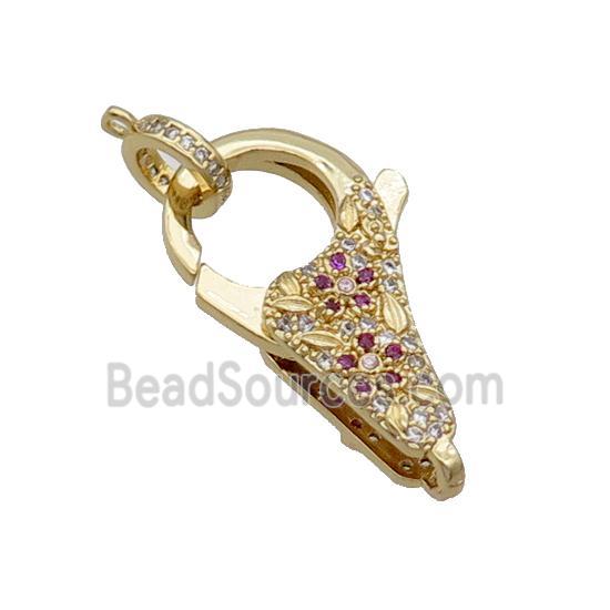 Copper Lobster Clasp Pave Zircon Unfade 18K Gold Plated