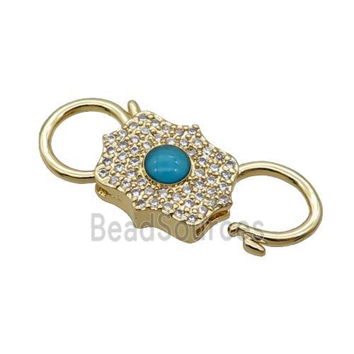 Copper Clasp Pave Zircon Unfade 18K Gold Plated