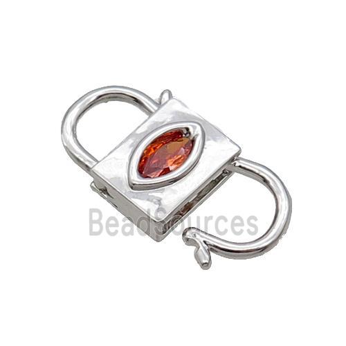 Copper Clasp Pave Zircon Unfade Platinum Plated