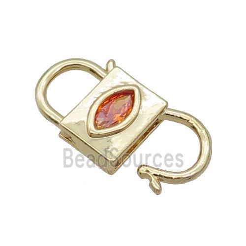 Copper Clasp Pave Zircon Unfade 18K Gold Plated