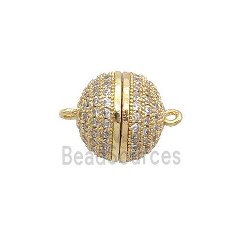 Copper Magnetic Clasp Pave Zircon Unfade 18K Gold Plated