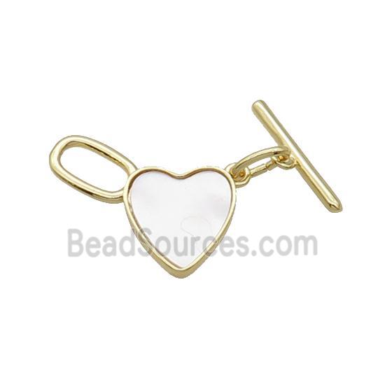 Copper Toggle Clasp Pave Shell Unfade 18K Gold Plated