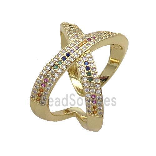 Copper Ring Pave Zircon Gold Plated