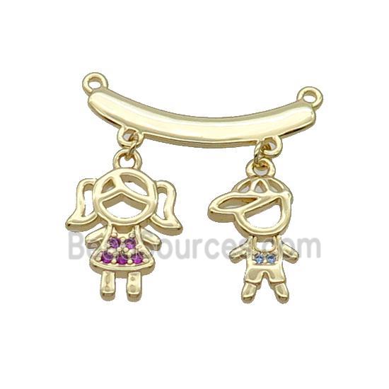 Copper Kids Pendant Pave Zircon Gold Plated