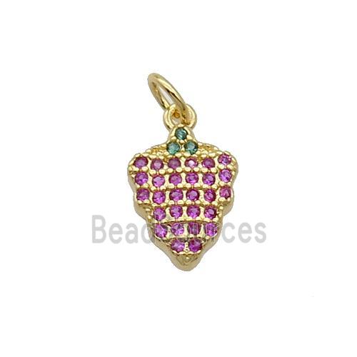 Copper Grapes Pendant Pave Zircon Gold Plated