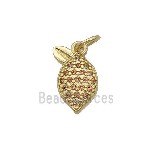 Copper Pineapple Pendant Pave Zircon Gold Plated