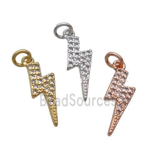 Copper Lightning Pendant Pave Zircon Mixed