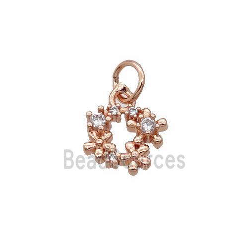 Copper Wreath Pendant Pave Zircon Rose Gold