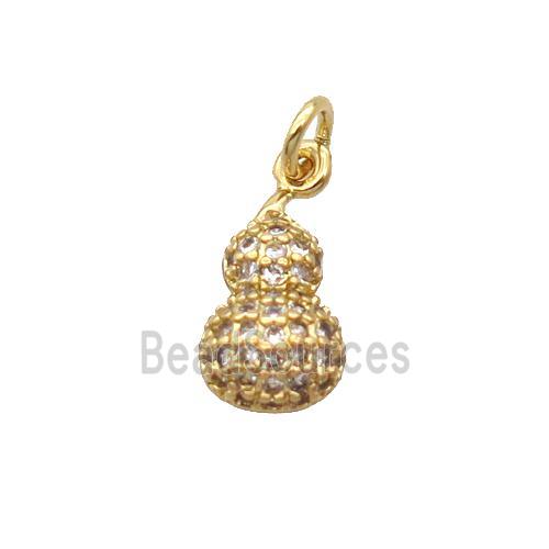 Copper Gourd Pendant Pave Zircon Gold Plated