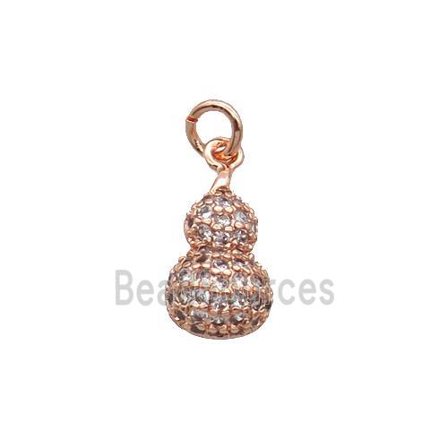 Copper Gourd Pendant Pave Zircon Rose Gold