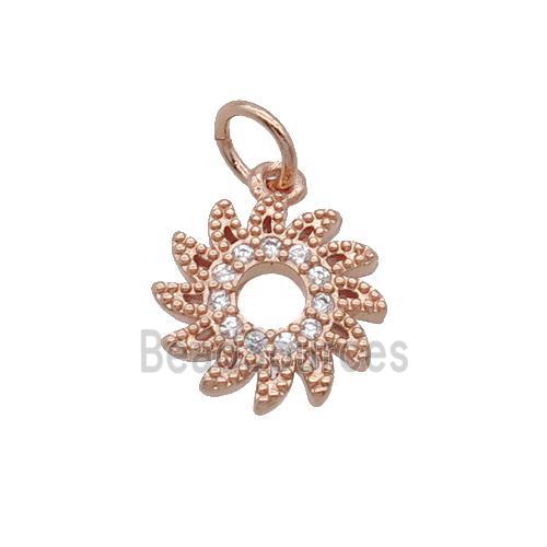 Copper Hotwheels Pendant Pave Zircon Rose Gold