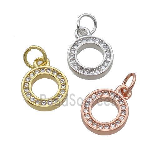 Copper Circle Pendant Pave Zircon Mixed