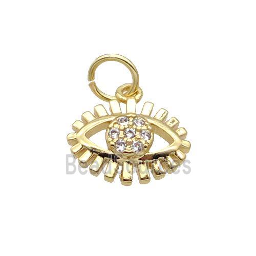 Copper Eye Pendant Pave Zircon Gold Plated