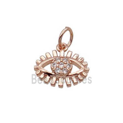 Copper Eye Pendant Pave Zircon Rose Gold