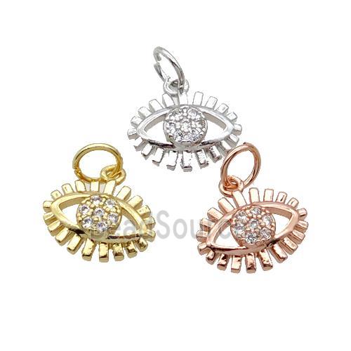 Copper Eye Pendant Pave Zircon Mixed