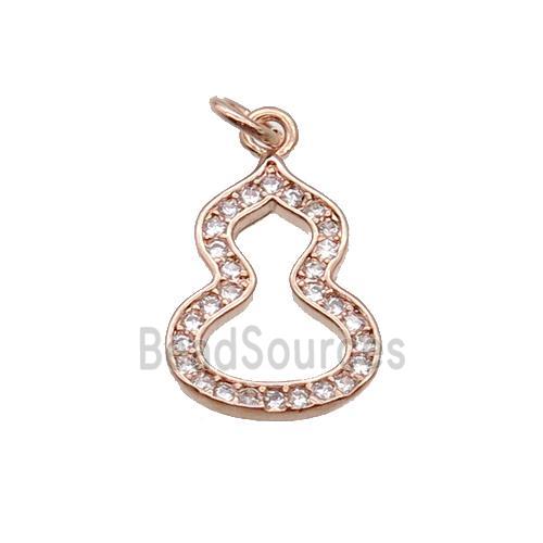 Copper Gourd Pendant Pave Zircon Rose Gold