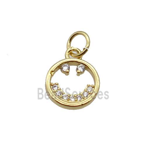 Copper Emojiface Pendant Pave Zircon Gold Plated