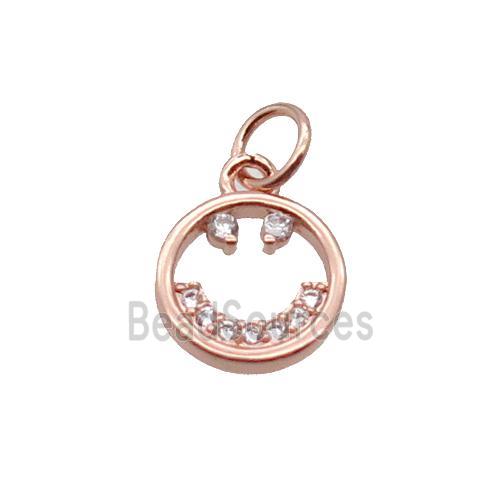 Copper Emojiface Pendant Pave Zircon Rose Gold