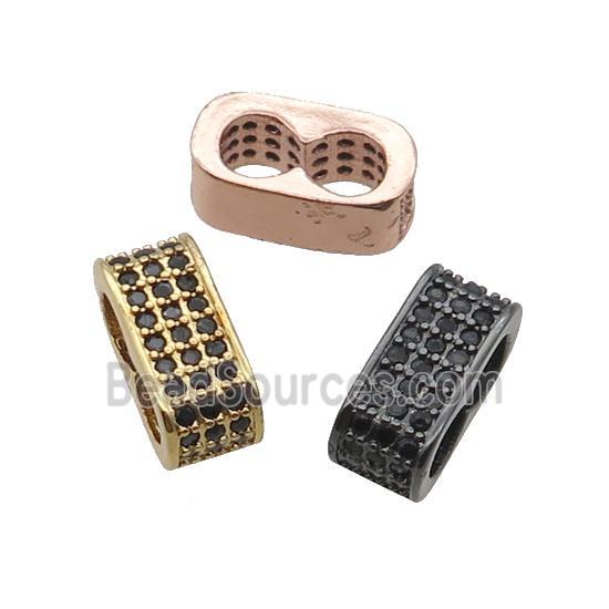 Copper Spacer Beads Pave Zircon 2hole Mixed