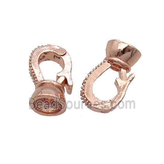 Copper Clasp Pave Zircon Rose Gold