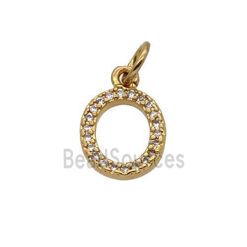 Copper Circle Pendant Pave Zircon Gold Plated