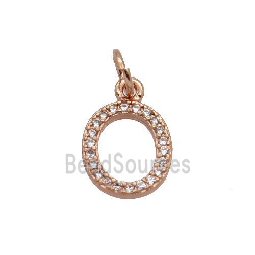 Copper Circle Pendant Pave Zircon Rose Gold