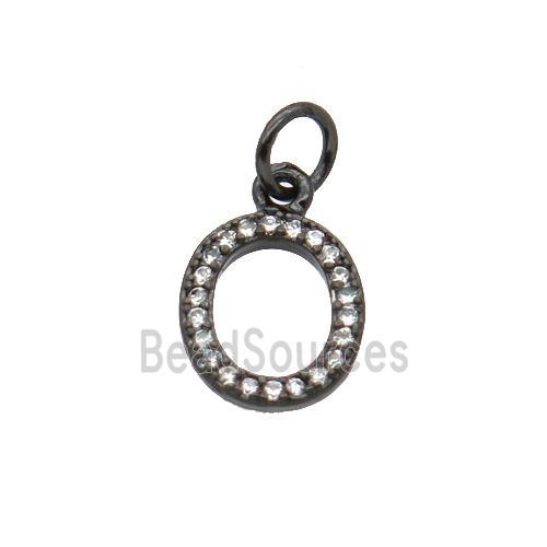 Copper Circle Pendant Pave Zircon Black Plated