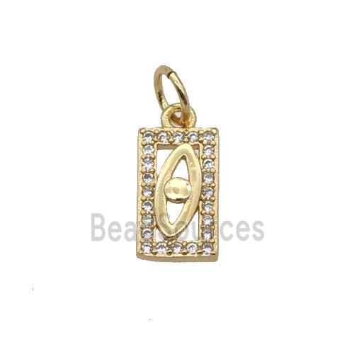 Copper Rectangle Pendant Pave Zircon Earth Gold Plated