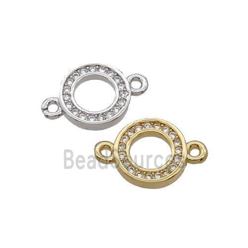 Copper Circle Connector Pave Zircon Mixed