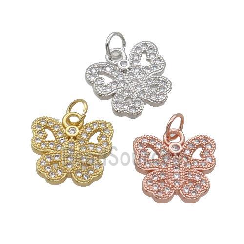 Copper Butterfly Pendant Pave Zircon Mixed