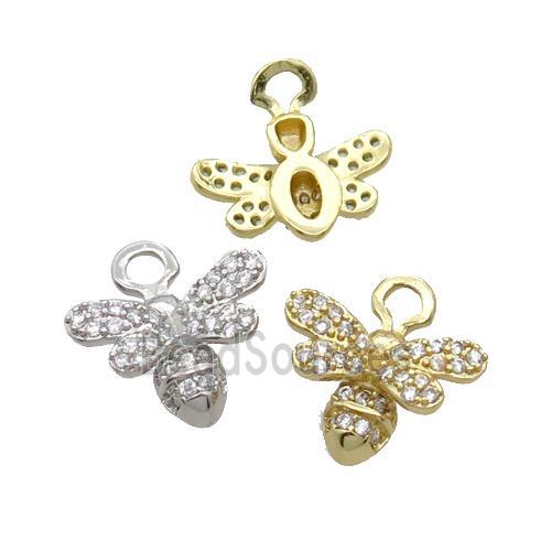 Copper Honeybee Pendant Pave Zircon Mixed