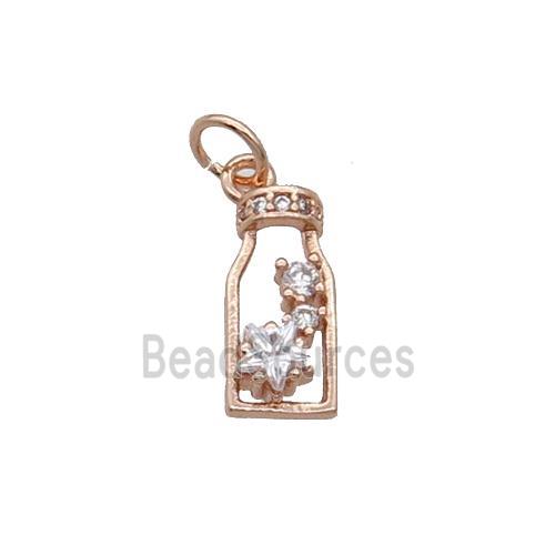 Copper Bottle Pendant Pave Zircon Rose Gold