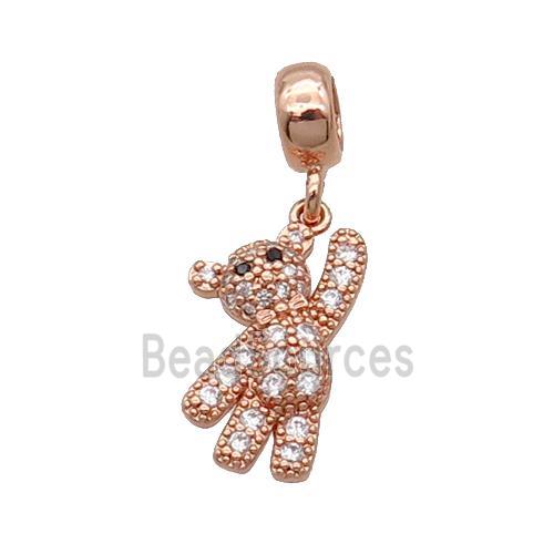 Copper Panda Pendant Pave Zircon Rose Gold